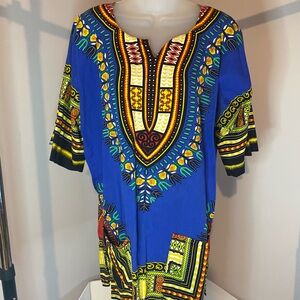 Vibrant Blue Dashiki Tunic